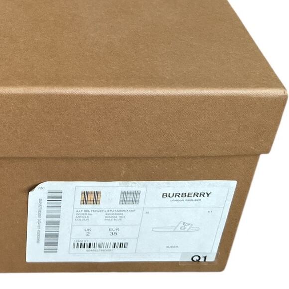 Burberry Blue Furley Logo-Embellished Sandals, IT35/US5 - Picture 16 of 16